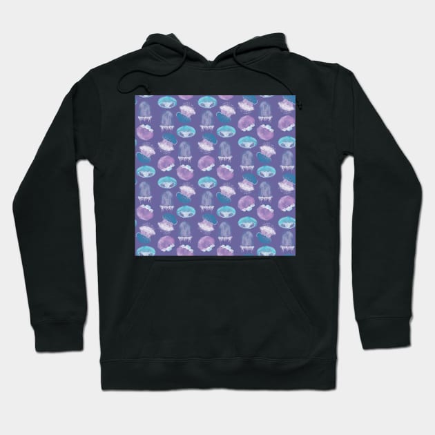 Wave of Jellies Electric Purple Hoodie by MSBoydston
